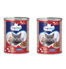 PREVITAL veiseliha maksaga kastmes - märg kassitoit - 2x415g