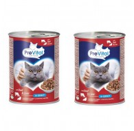 PREVITAL veiseliha maksaga kastmes - märg kassitoit - 2x415g