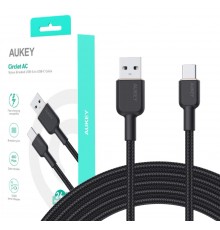 AUKEY CB-NAC2 USB-C Type-C Power Delivery PD 60W 3A 1.8m Nylon Black
