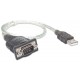 Manhattan USB-A to Serial Converter cable, 45cm, Male to Male, Serial/RS232/COM/DB9, Prolific PL-2303RA Chip, Black/Silver cable