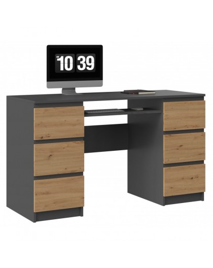 KUBA desk 130x51x76 cm anthracite/artisan