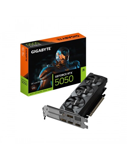 GIGABYTE GeForce RTX 5050 OC Low Profile 8G Graphics Card - 8GB GDDR6, 128bit, PCI-E 5.0, 2587MHz Core Clock, 2 x DP, 2 x HDMI, 