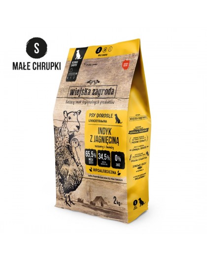 WIEJSKA ZAGRODA Turkey with Lamb Crunchy S - dry food for dogs - 2kg