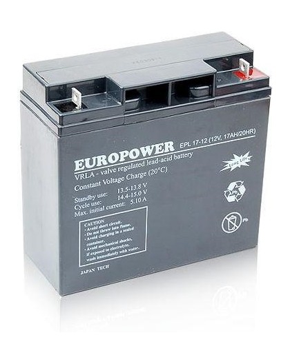 EUROPOWER EPL Series AGM Battery 12V 17Ah (15 Years Service Life)