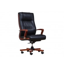 AMBASSADOR leather armchair black