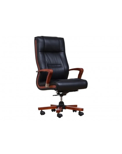 AMBASSADOR leather armchair black