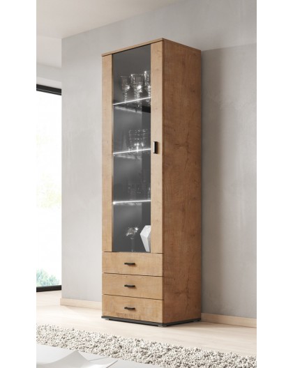 Cama display cabinet SOHO S1 lefkas oak/black
