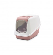 SAVIC Nestor White-Pink - Covered Cat Litter Box - 56x39x38.5 cm - 1 pc
