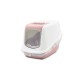SAVIC Nestor White-Pink - Covered Cat Litter Box - 56x39x38.5 cm - 1 pc