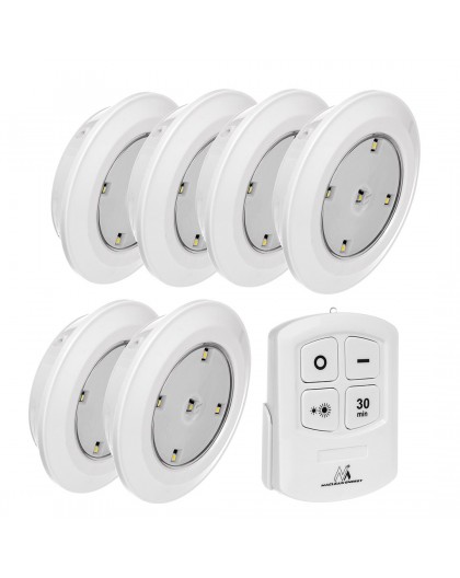 Maclean Energy MCE165 Remote Control LED Lamps Set, AAA Battieries, 6 Pieces in Set