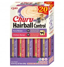 INABA Churu Hairball control Tuna and chicken recipe - cat treats - 20x14g