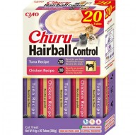 INABA Churu Hairball control Tuna and chicken recipe - cat treats - 20x14g