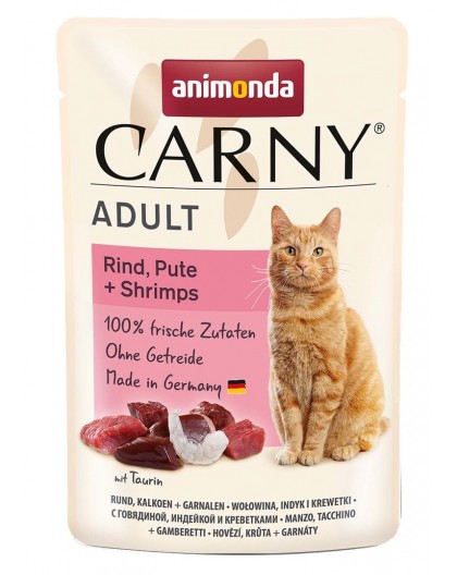 ANIMONDA Carny Adult Beef, turkey and shrimps - wet cat food - 85g
