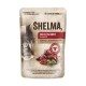 SHELMA Rich in salmon, cod, beef and chicken - wet cat food - 4x85g