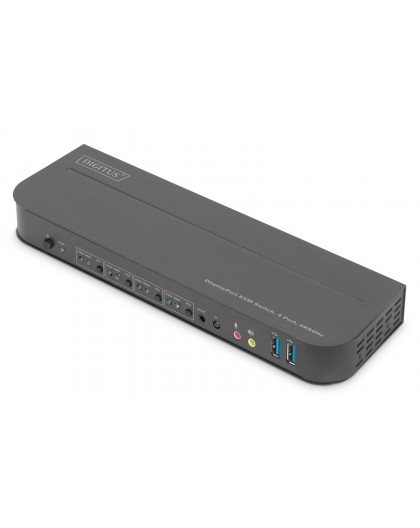 Digitus KVM Switch, 4-Port, 4K60Hz, 4 x DP in, 1 x DP/HDMI out