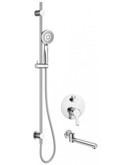 Concealed shower set with bath spout