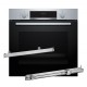 BOSCH HBA514BS3 oven + BOSCH HEZ538000 single-level telescopic runners