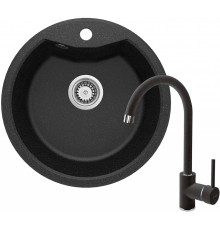 Granite sink with 1-bowl faucet