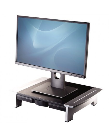 Fellowes Computer Monitor Stand with 5 Height Adjustments - Office Suites Monitor Riser with Storage Tray - Ergonomic Adjustable