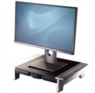 Fellowes Computer Monitor Stand with 5 Height Adjustments - Office Suites Monitor Riser with Storage Tray - Ergonomic Adjustable