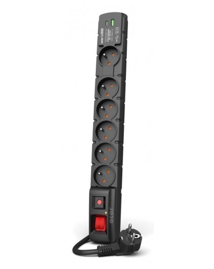ACAR W2436 surge protector Black 6 AC outlet(s) 230 V 1.5 m