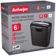 Activejet ASH-0601S shredder, P-2, 10 l, 6 mm shreds, 6 sheets, black.
