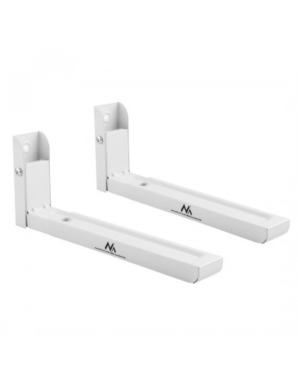 Maclean MC-915 W Universal Microwave Oven Bracket Holder Wall Mount Adjustable White Space Saving 30kg