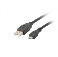 Lanberg CA-USBM-10CC-0010-BK USB cable USB 2.0 1 m Micro-USB B USB A Black