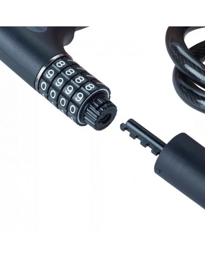 Bicycle cable with combination lock and key - YCC0/12/100/2 Black
