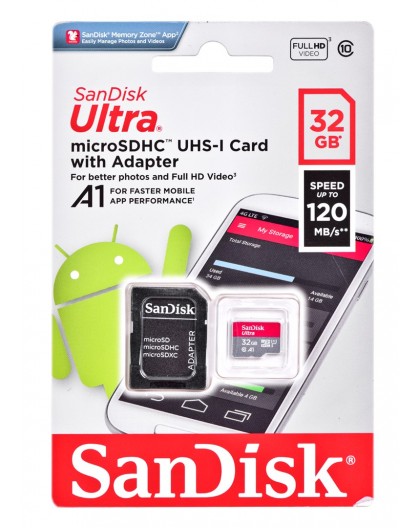 Sandisk SDSQUAR-032G-GN6MN mälukaart 32 GB MicroSDHC Klass 10 UHS-I