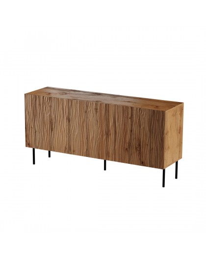 JUNGLE chest of drawers 152x40.5x74.5 oak wotan + black legs