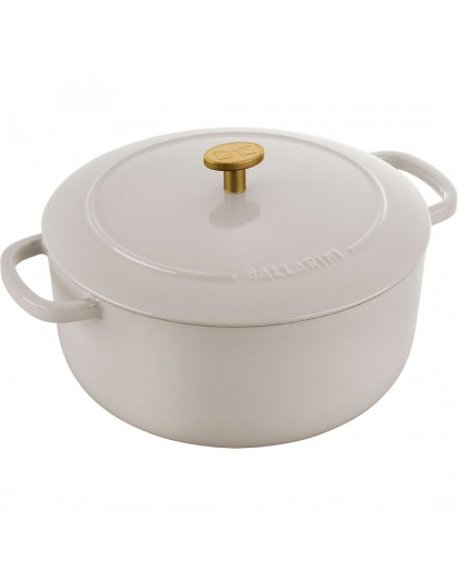 Ballarini Bellamonte Round Cast Iron Pot - 4 ltr, Ivory