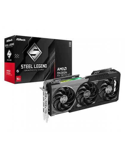 ASRock AMD Radeon™ RX 9070 XT Steel Legend Dark 16GB graphics card