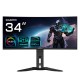 GIGABYTE MO34WQC2 34" OLED WQHD Curved Gaming Monitor - 3440 x 1440, 240Hz, 0.03ms, KVM, 250 cd/m², FreeSync Premium Pro, Displa