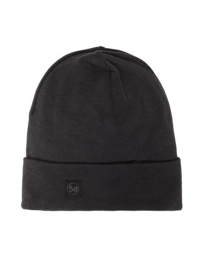 Buff Heavyweight Merino Wool Hat Loose Winter Cap - Black