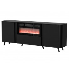 Cama Volare chest of drawers 200 x 39 x 75 cm black + fireplace