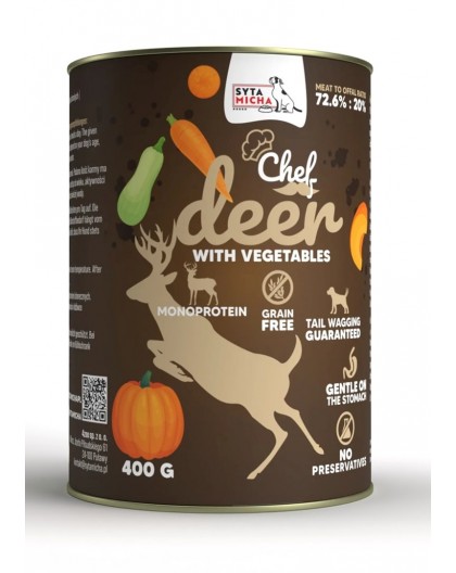 SYTA MICHA Chef Deer with vegetables - wet dog food - 400g