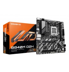 GIGABYTE B840M D2H Motherboard - AMD Ryzen 9000 CPUs, 5+2+2 Phases VRM, up to 7600MHz DDR5, 1xPCIe 4.0 + 1xPCIe 3.0 M.2, 2.5GbE 