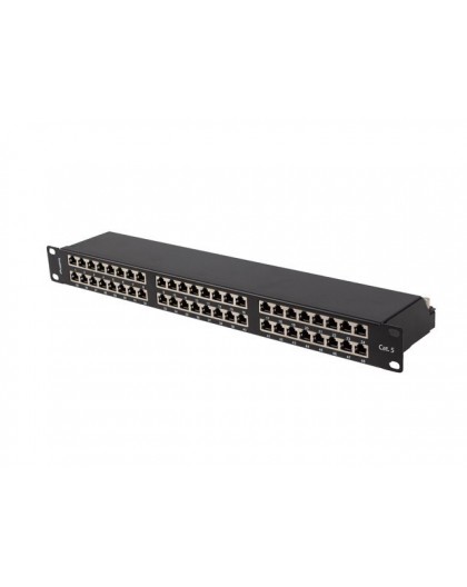 PATCH PANEL 48 PORT 1U 19" CAT.5E FTP SHIELDED BLACK LANBERG