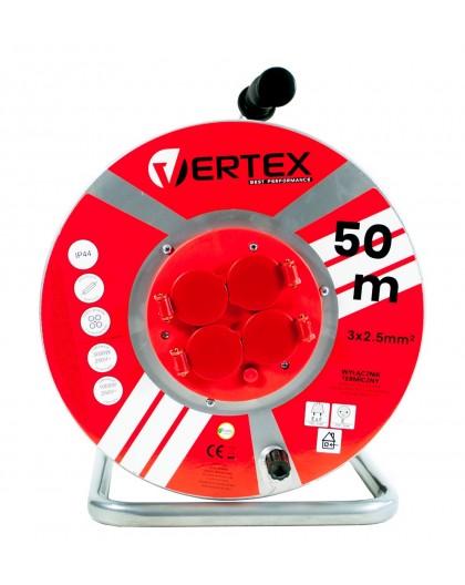VERTEX PB50METAL Extension cable 50 m 3x2,5 mm 3000 W IP44 Black