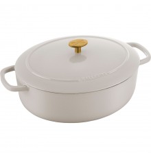 Ballarini Bellamonte oval cast iron pot - Ivory, 6.5 ltr