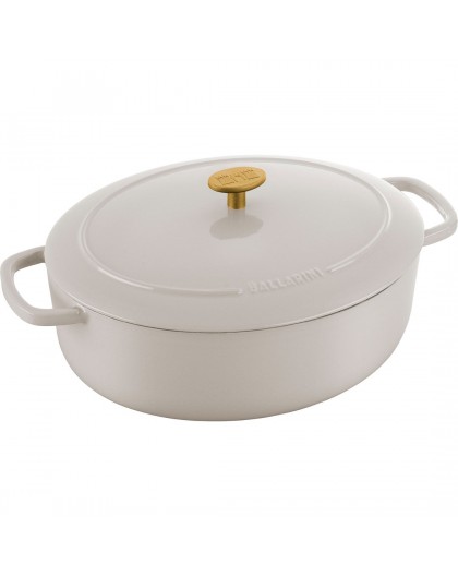 Ballarini Bellamonte oval cast iron pot - Ivory, 6.5 ltr