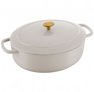 Ballarini Bellamonte oval cast iron pot - Ivory, 6.5 ltr