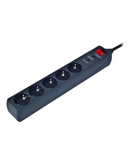 Gembird SPG5-C-10 surge protector Black 5 AC outlet(s) 250 V 3 m