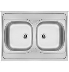 2-bowl steel sink - overlay