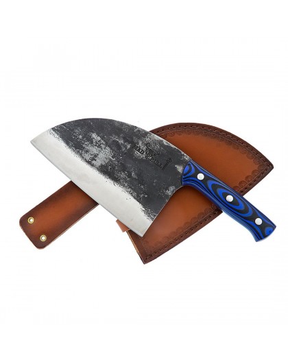 Kitchen knife Serb Samura Mad Bull 18 cm, blue