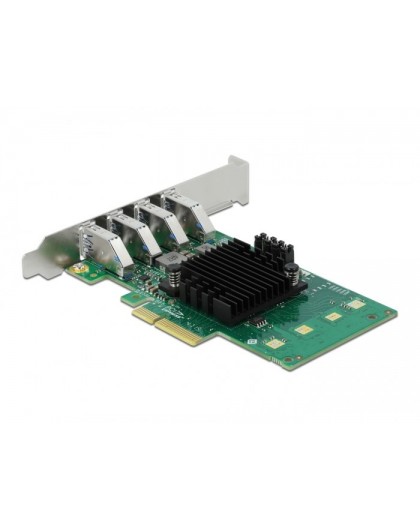 DeLOCK PCI Express x4 Card to 4 x external USB 3.0 Quad Channel - Low Profile Form Factor
