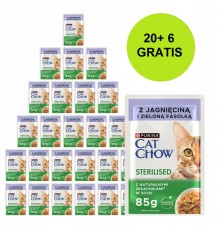 PURINA Cat Chow Sterilised with lamb and green beans in sauce - wet cat food - 26x85g (20 + 6 GRATIS)