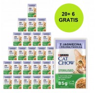 PURINA Cat Chow Sterilised with lamb and green beans in sauce - wet cat food - 26x85g (20 + 6 GRATIS)