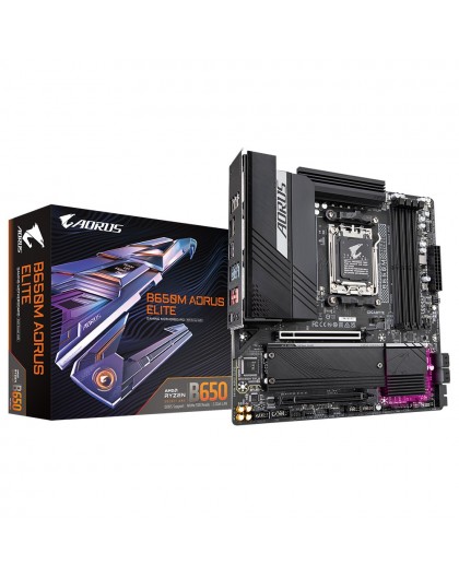 GIGABYTE B650M AORUS ELITE Motherboard - AMD Ryzen 9000 CPUs, 12+2+2 Phases VRM, up to 8000MHz DDR5, 1xPCIe 5.0 + 1xPCIe 4.0 M.2